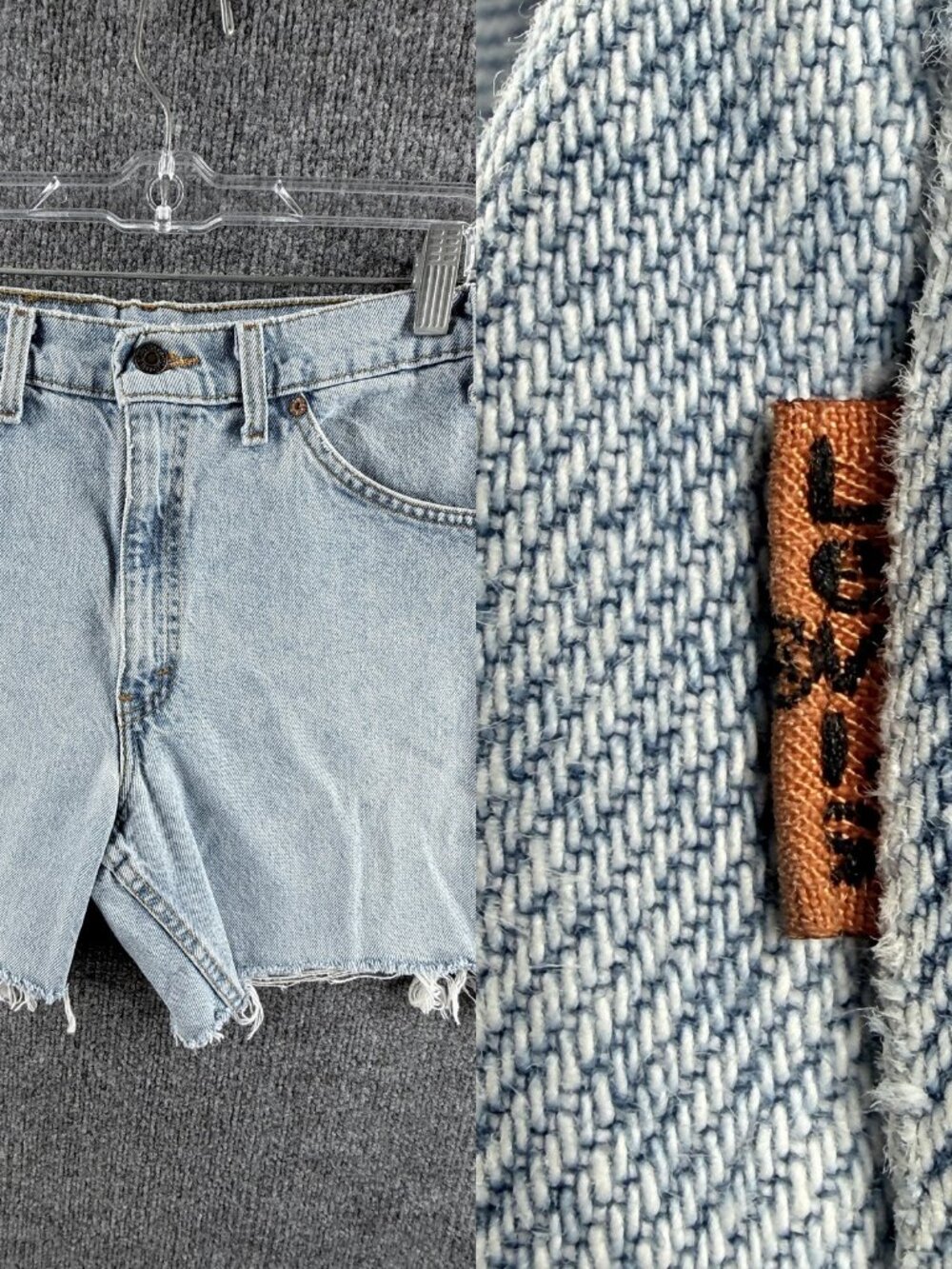 VTG Levis Orange Tab 550 Denim Blue Jort 31 Shorts Men Adult Cutoff ACTL 31x5
